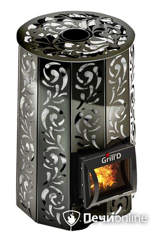 Дровяная печь-каменка GrillD Violet short Жадеит 80 в Серове