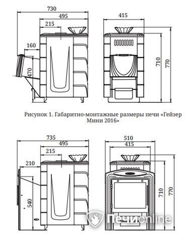 Дровяная банная печь TMF Гейзер Мини 2016 Carbon ДН КТК ЗК антрацит в Серове