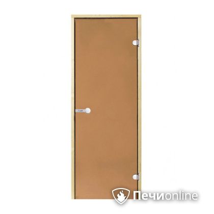 Дверь для бани Harvia Стеклянная дверь для сауны 8/19 коробка сосна бронза  D81901M в Серове
